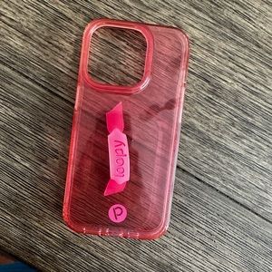 iPhone 14 Pro Loopy Case Clear Neon Pink